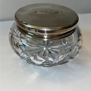 Antique Czechoslovakian Crystal
Dresser Jar with Sterling Silver Lid